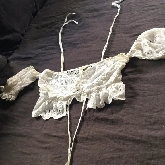 Miss Selfridge broiderie bardot beach top - Picture 1 of 5